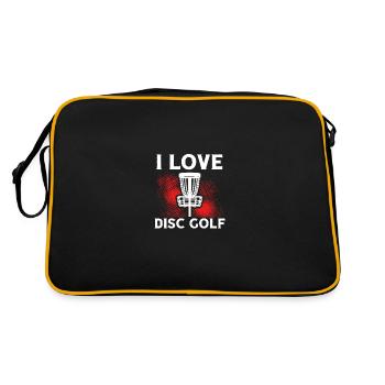 Ich Liebe Discgolf - Retro Tasche - Schwarz/Gold - Hinten
