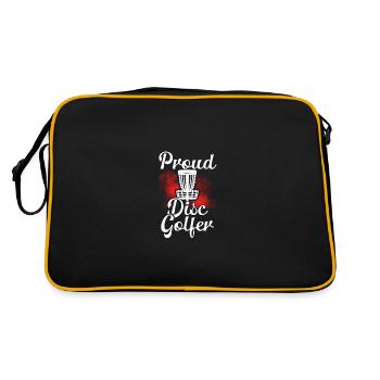 Proud disc golfer - Retro Bag - black/gold - Back