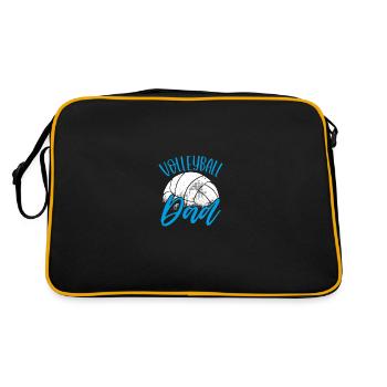 Volleyball vater - Retro Tasche - Schwarz/Gold - Hinten