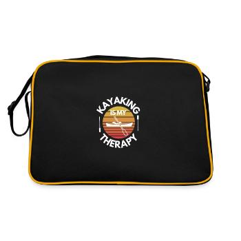 Kajak Kanutin Kanute Paddeln Therapie lustiges - Retro Tasche - Schwarz/Gold - Hinten