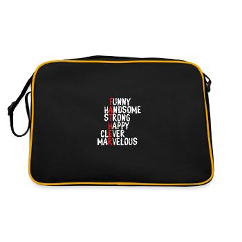 Name Des Vaters - Retro Tasche - Schwarz/Gold - Hinten