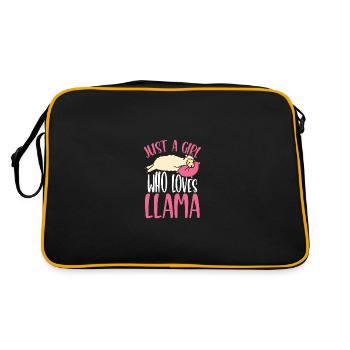 Only A Girl Who Loves Lamas - Retro Bag - black/gold - Back