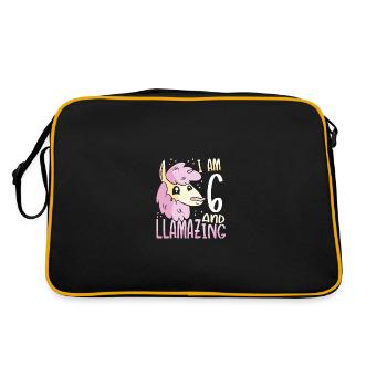 I Am A Six-Year-Old Lama - Retro Bag - black/gold - Back