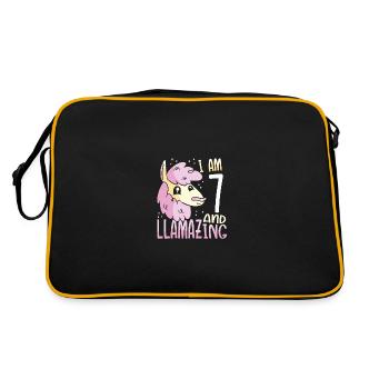 I Am A Seven-Year-Old Lama - Retro Bag - black/gold - Back