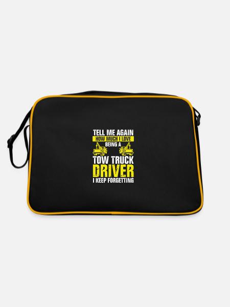 Wie Sehr Ich Abschleppwagenfahrer Liebe - Retro Tasche - Schwarz/Gold - Hinten
