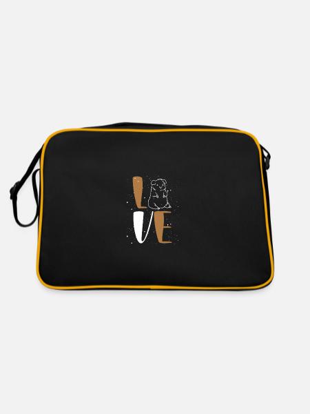 I love guinea pigs - Retro Bag - black/gold - Back