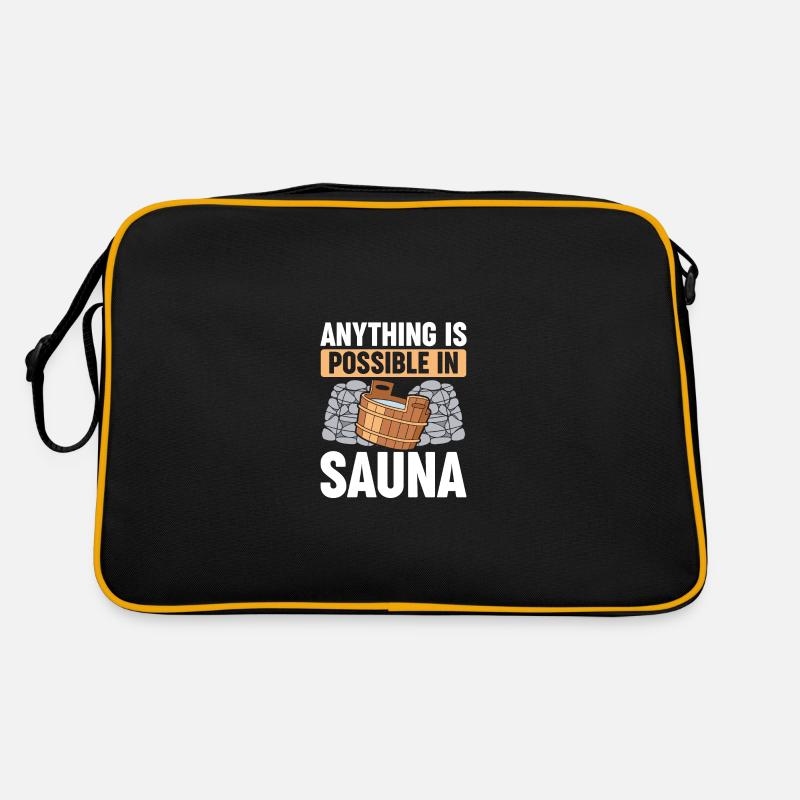 In Der Sauna Ist Alles Möglich - Retro Tasche - Schwarz/Gold