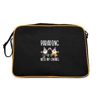 Parade Mit Meinen Gnomen - Retro Tasche - Schwarz/Gold - Hinten
