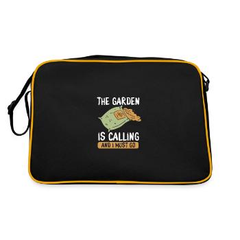Der Garten Ruft - Retro Tasche - Schwarz/Gold - Hinten