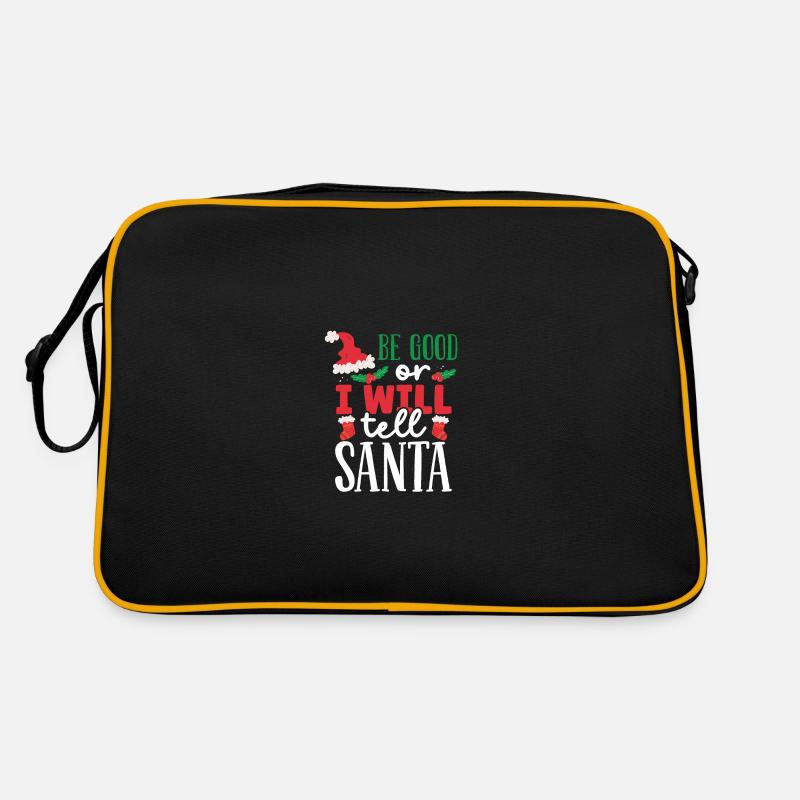 Sei artig oder ich erzähl es Retro Tasche