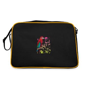 Perroquet sur une succursale en Amazonie - Sac Retro - noir/or - Dos
