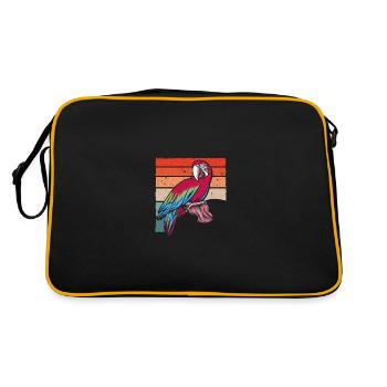 Parrot vintage on a branch - Retro Bag - black/gold - Back
