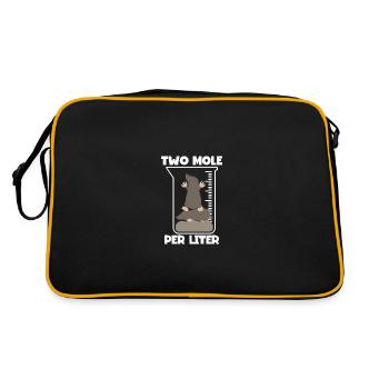 Zwei Mole Pro Liter - Retro Tasche - Schwarz/Gold - Hinten