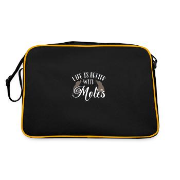 Life is better with moles - Retro Bag - black/gold - Back