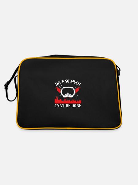 Tauchen So Viel Kann Nicht Getan Werden - Retro Tasche - Schwarz/Gold - Hinten