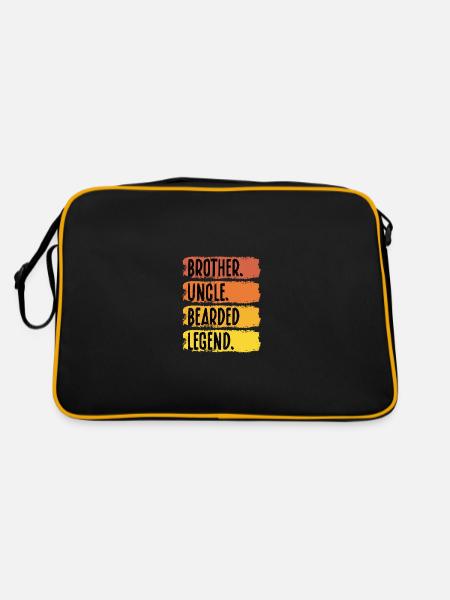 Bruder Onkel Bärtige Legende - Retro Tasche - Schwarz/Gold