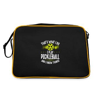 Je joue au pickleball et je sais des choses - Sac Retro - noir/or - Dos