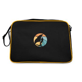 Wingsurf sur une vague - Sac Retro - noir/or - Dos