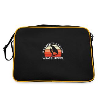 A nice day for wingsurfing - Retro Bag - black/gold - Back