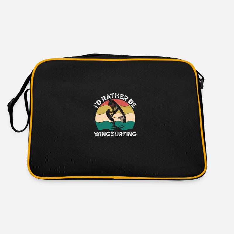 Je préfère le wingsurf - Sac Retro - noir/or