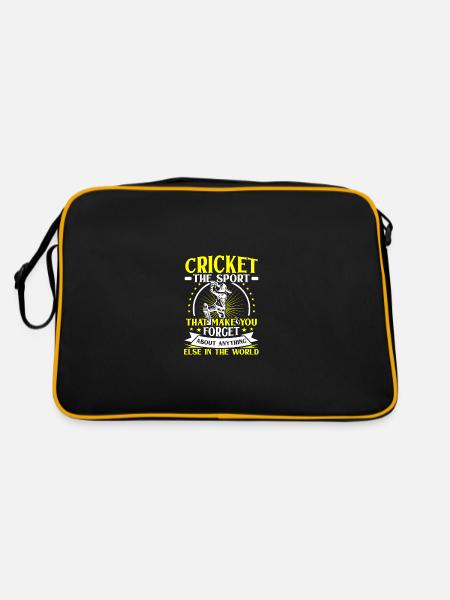 Cricket lässt dich alles andere vergesse - Retro Tasche - Schwarz/Gold - Hinten