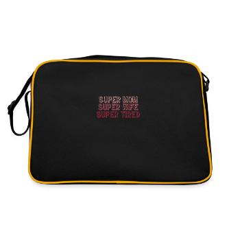 Super mom woman and tired - Retro Bag - black/gold - Back