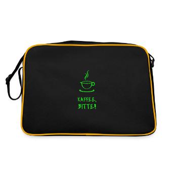 Kaffee Liebhaber Kaffee Süchtig - Retro Tasche - Schwarz/Gold - Hinten
