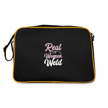 Echte Frauen Schweißen - Retro Tasche - Schwarz/Gold - Hinten