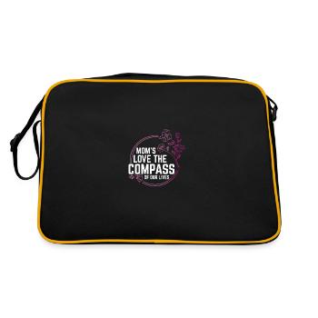 Mütter Lieben Den Kompass Unseres Lebens - Retro Tasche - Schwarz/Gold - Hinten