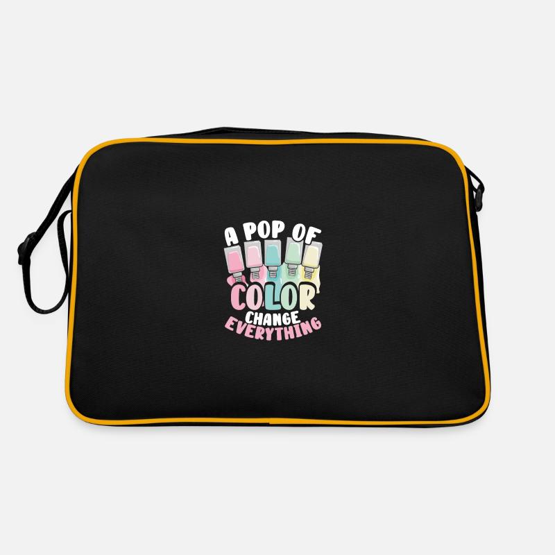 A splash of color changes everything - Retro Bag - black/gold