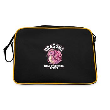 Les dragons améliorent tout - Sac Retro - noir/or - Dos