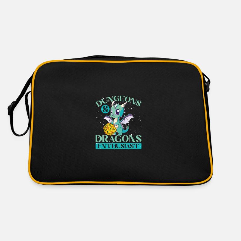 Passionné de dragon - Sac Retro - noir/or