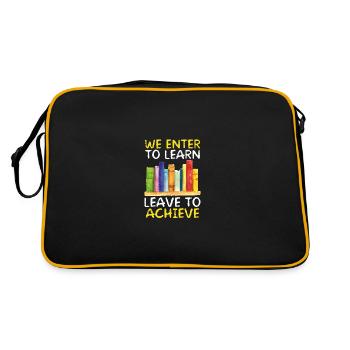 We enter to learn, to go, - Retro Bag - black/gold - Back