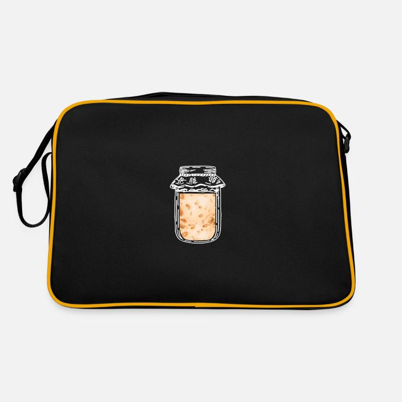 Sauerteig Im Glas - Retro Tasche - Schwarz/Gold