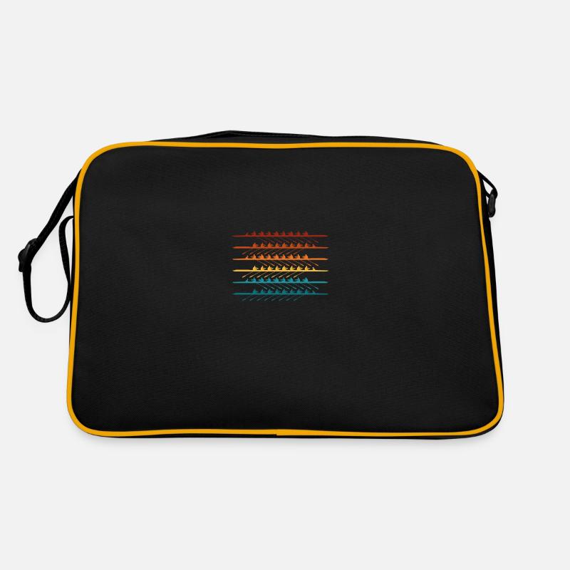 Buntes Kanu - Retro Tasche - Schwarz/Gold