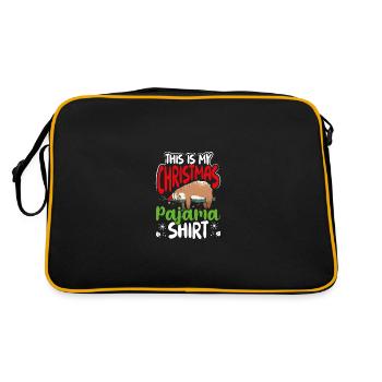 Das Ist Mein Faultier Weihnachtspyjama - Retro Tasche - Schwarz/Gold - Hinten