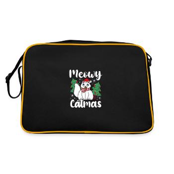 Meowy Catmas - Retro Tasche - Schwarz/Gold - Hinten