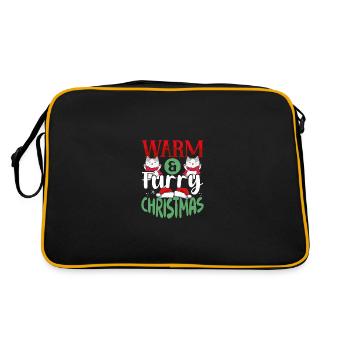 Warme Und Pelzige Weihnachten - Retro Tasche - Schwarz/Gold - Hinten