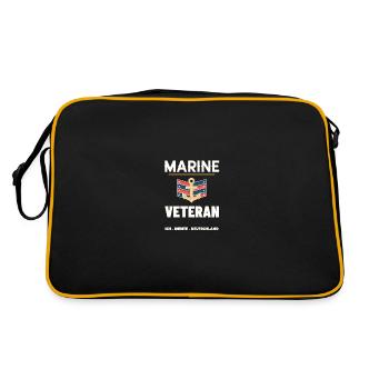 Ich. Diente.Deutschland. Marine Veteran Soldat - Retro Tasche - Schwarz/Gold - Hinten