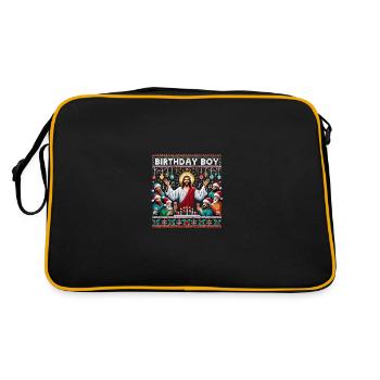 Jesus Christus Birthday Boy Ugly Christmas - Retro Tasche - Schwarz/Gold - Hinten