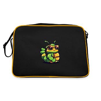 Worm Cool Animal - Retro Bag - black/gold - Back