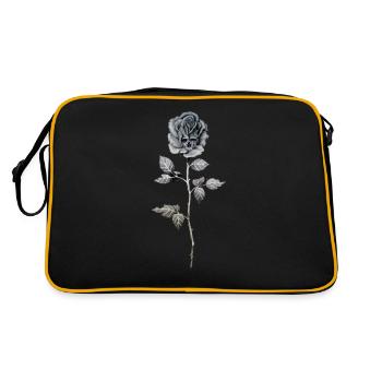rose of death pencil drawing - Retro Tasche - Schwarz/Gold - Hinten