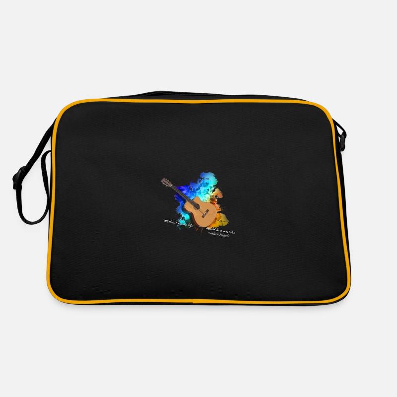 gitarre - Retro Tasche - Schwarz/Gold