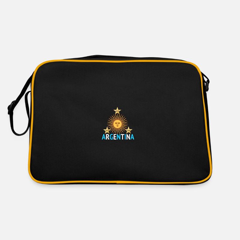 Argentinien 3 Sterne - Retro Tasche - Schwarz/Gold