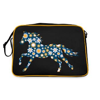 horse pony rider rider - Retro Bag - black/gold - Back