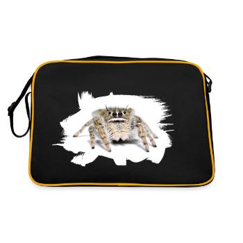 Phidippus texanus jumping spider, spring spinne. - Retro Tasche - Schwarz/Gold - Hinten