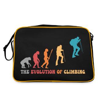 Klettern Evolution des Kletterns Bergsteiger-Humor - Retro Tasche - Schwarz/Gold - Hinten