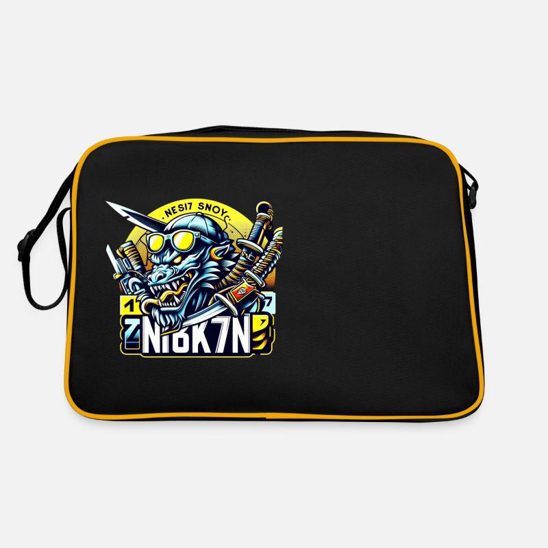 BEAST - Retro Tasche - Schwarz/Gold
