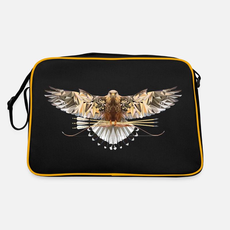 Polygonal falcon with recurved bow and arrows Retro Bag