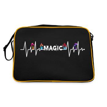 Magic Mushroom Psychedelic Heartbeat Mushroom - Retro Bag - black/gold - Back